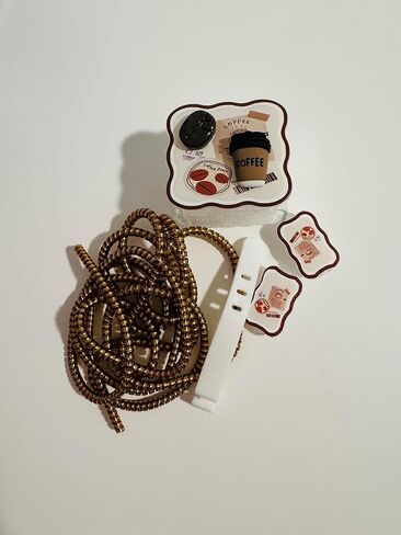 Coffee Style Charger Protective Box with Anti-Break Cable, 2-End Cord Protector, Brown and White in Saudi Arabia