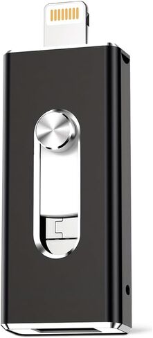 محرك أقراص فلاش USB سعة 128 جيجابايت 4 في 1 مزود بأربعة منافذ: USB 3.0 ونوع C وLightning وMicro-USB، وذاكرة USB بسرعة 30 ميجابايت/ثانية لأجهزة iPhone وهواتف Android والأجهزة اللوحية وأجهزة MacBook وأجهزة الكمبيوتر (أسود) in Saudi Arabia