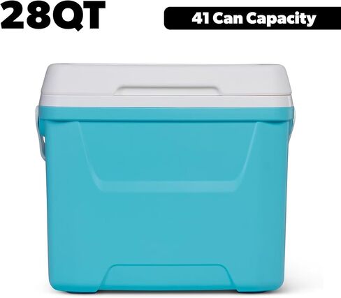 28 QT Hard-Sided Ice Chest Cooler, Aqua Blue and White in Saudi Arabia
