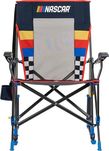 GCI Outdoor NASCAR Roadtrip Rocker Camping & Sideline Sports Chair | كرسي هزاز محمول قابل للطي مع مساند للذراعين وحامل مشروبات، أسود in Saudi Arabia
