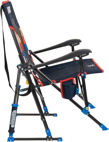 GCI Outdoor NASCAR Roadtrip Rocker Camping & Sideline Sports Chair | كرسي هزاز محمول قابل للطي مع مساند للذراعين وحامل مشروبات، أسود in Saudi Arabia