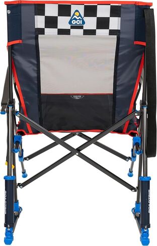 GCI Outdoor NASCAR Roadtrip Rocker Camping & Sideline Sports Chair | كرسي هزاز محمول قابل للطي مع مساند للذراعين وحامل مشروبات، أسود in Saudi Arabia