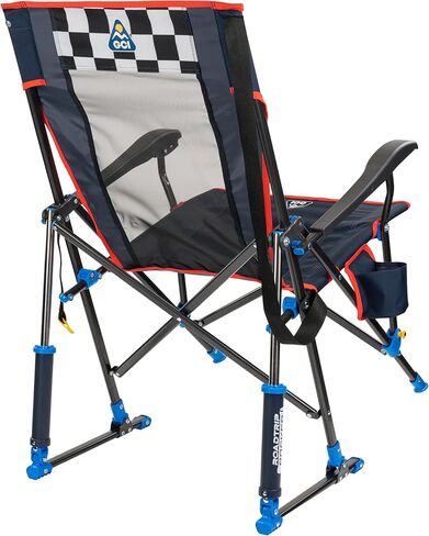 GCI Outdoor NASCAR Roadtrip Rocker Camping & Sideline Sports Chair | كرسي هزاز محمول قابل للطي مع مساند للذراعين وحامل مشروبات، أسود in Saudi Arabia