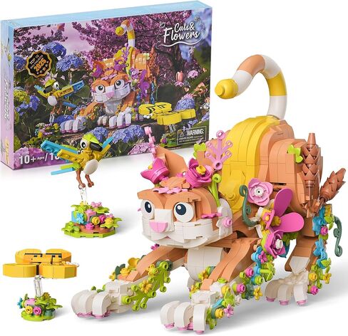 JOJO&Peach Creator 3 in 1 Flower and Cat Animal Toy Building Set, STEM Toy for Kids 10-12, Collectible Building Toy, Creative Gifts for Kids & Adults, Boys & Girls Age10 11 12+(1038 Pieces) in Saudi Arabia