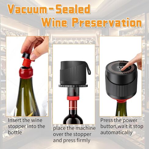 4 IN 1 Mason Jar Vacuum Sealer Kit,Electric Mason Jar Vacuum Sealer,Wide Mouth and Regular Lid, Lid Opener,Wine Stopper Included,for Canning Sealing Preserving Jars,Pickling,Jams Food Storage in Saudi Arabia