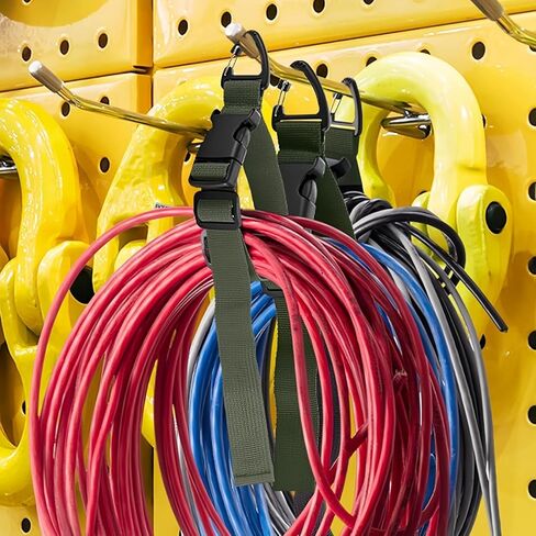 6 Pack Heavy Duty Adjustable Extension Cord Organizer with Tri-Axis Buckle Lock – Black Polypropylene Cable Holder for Workshop, Garage, Tool Belt, and Safety Cable Storage in Saudi Arabia