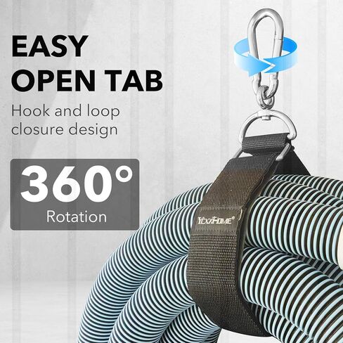2-Pack Heavy Duty Storage Strap with 360° Rotating Carabiner & Velcro – High Load Capacity, Wall, Ceiling, Netting Mount, PP Webbing for Hose, Cord, Ladder, Garage, Garden, Tennis Court, RV in Saudi Arabia
