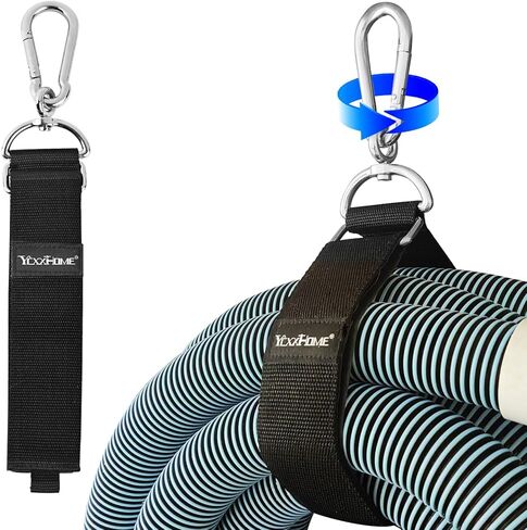 2-Pack Heavy Duty Storage Strap with 360° Rotating Carabiner & Velcro – High Load Capacity, Wall, Ceiling, Netting Mount, PP Webbing for Hose, Cord, Ladder, Garage, Garden, Tennis Court, RV in Saudi Arabia