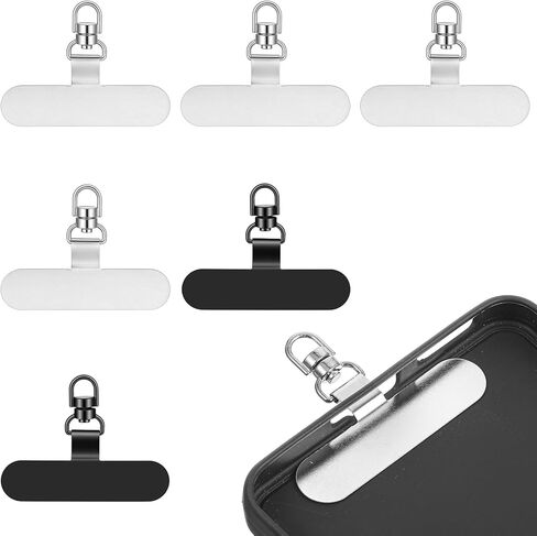 6 Pack Tether Tabs for Phone, 360° Rotatable Phone Lanyard Tab, Phones Charm Attachment Tether Tab Universal Ultra-Thin Phones Chain Holder Clip for Lanyrd, Crossbody Straps, Wristbands in Saudi Arabia