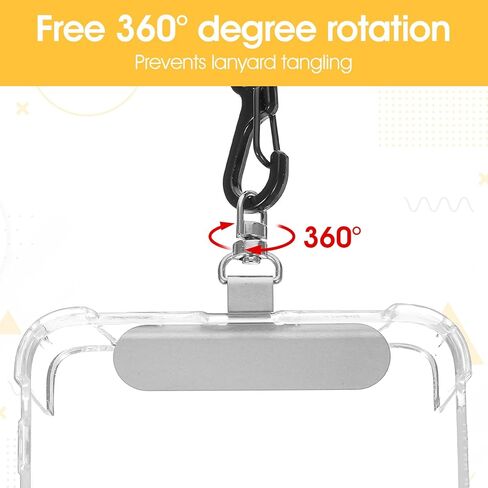 6 Pack Tether Tabs for Phone, 360° Rotatable Phone Lanyard Tab, Phones Charm Attachment Tether Tab Universal Ultra-Thin Phones Chain Holder Clip for Lanyrd, Crossbody Straps, Wristbands in Saudi Arabia