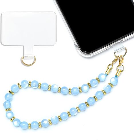 Handmade Natural Gemstone Stone Beaded Phone Wrist Strap, Cat Eyes Phone Charm Chain String Lanyard Keychain, Detachable Cellphone Bracelet Strap with Tether Tab (Dark Red) in Kuwait