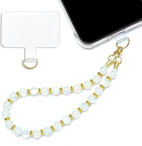 Handmade Natural Gemstone Stone Beaded Phone Wrist Strap, Cat Eyes Phone Charm Chain String Lanyard Keychain, Detachable Cellphone Bracelet Strap with Tether Tab (Dark Red) in Kuwait