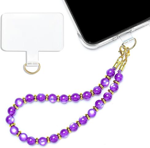 Handmade Natural Gemstone Stone Beaded Phone Wrist Strap, Cat Eyes Phone Charm Chain String Lanyard Keychain, Detachable Cellphone Bracelet Strap with Tether Tab (Dark Red) in Kuwait