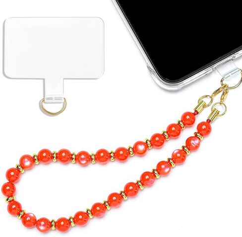 Handmade Natural Gemstone Stone Beaded Phone Wrist Strap, Cat Eyes Phone Charm Chain String Lanyard Keychain, Detachable Cellphone Bracelet Strap with Tether Tab (Dark Red) in Kuwait