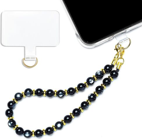 Handmade Natural Gemstone Stone Beaded Phone Wrist Strap, Cat Eyes Phone Charm Chain String Lanyard Keychain, Detachable Cellphone Bracelet Strap with Tether Tab (Dark Red) in Kuwait