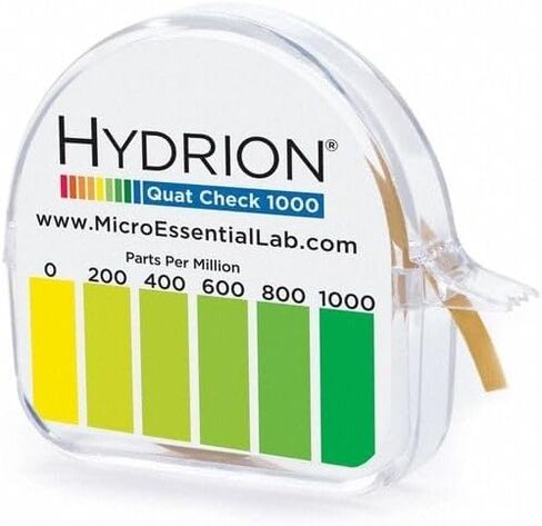 موزع ورق اختبار بلاستيك هايدريون عالي المدى من Micro Essential Lab QC-1001، لفة واحدة، شرائط اختبار خدمة الطعام، 0 - 1000 جزء في المليون (علبة مكونة من 10) in Saudi Arabia