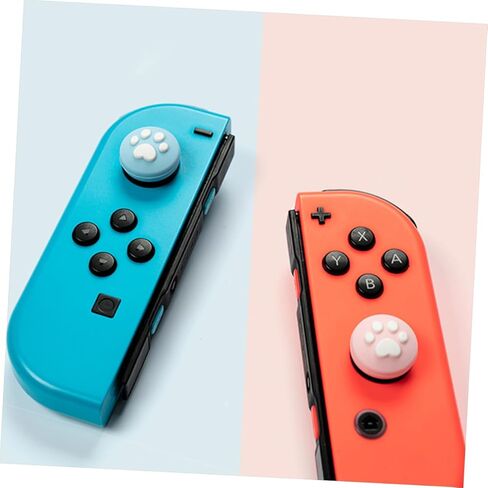 Veemoon 8pcs Cat Paw Joystick Caps Silicone Thumb Grips for Easy to Install Slip Design Protects Controller from Dirt and Damage Cute Blue Pink Yellow Green Colors in Saudi Arabia