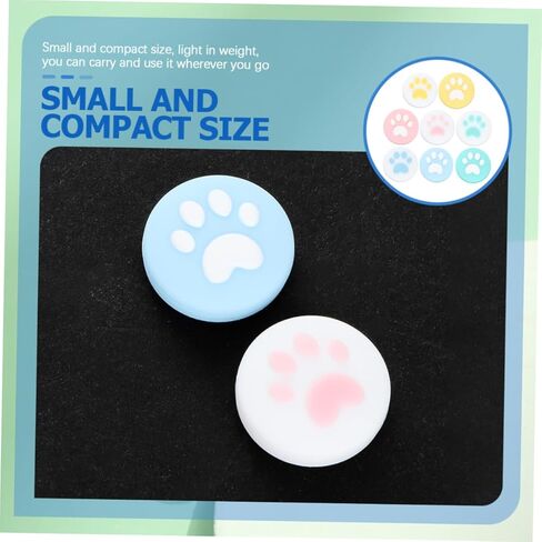 Veemoon 8pcs Cat Paw Joystick Caps Silicone Thumb Grips for Easy to Install Slip Design Protects Controller from Dirt and Damage Cute Blue Pink Yellow Green Colors in Saudi Arabia