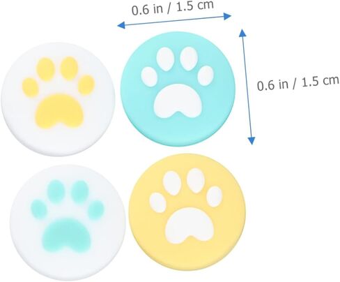 Veemoon 8pcs Cat Paw Joystick Caps Silicone Thumb Grips for Easy to Install Slip Design Protects Controller from Dirt and Damage Cute Blue Pink Yellow Green Colors in Saudi Arabia