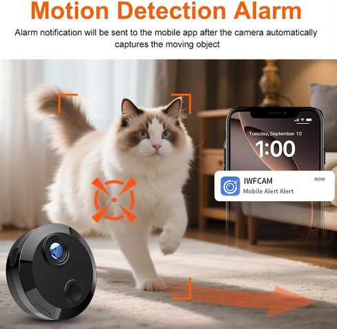 2K HD Hidden Cameras - WiFi Security Camera - Spy Cam-Indoor Nanny Cam -Baby pet Camera - Home Security for with App -Surveillance Cameras with Motion Detection and Night Vision in Saudi Arabia