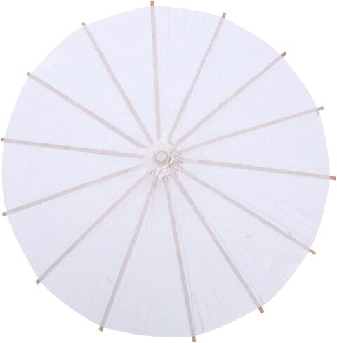 Yctze White Paper Umbrella, Mini Decorative Umbrella with Ribs and Wooden Handle, Ideal for Wedding Party Decoration Bridal Photography DIY Painting in Saudi Arabia