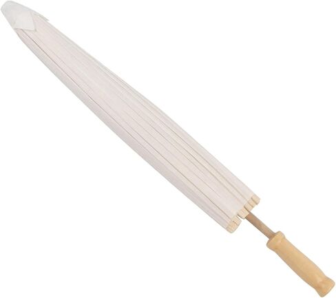 Yctze White Paper Umbrella, Mini Decorative Umbrella with Ribs and Wooden Handle, Ideal for Wedding Party Decoration Bridal Photography DIY Painting in Saudi Arabia