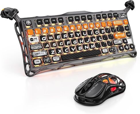 لوحة مفاتيح GravaStar Mercury K1 Pro CyberFlare & M2 Mouse Stealth Black in Kuwait