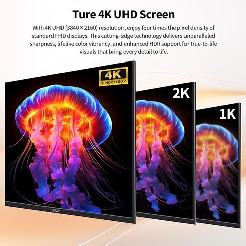 ZZA 32 Inch 4K 1500R Computer Monitor, UHD (3840 x 2160) 60Hz Ultra-Clear Screen, 100% sRGB,Eye Care Screen with HDMI, DisplayPort for Home and Office, VESA(100x100mm) in Saudi Arabia