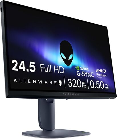 شاشة الألعاب Alienware 25 320 هرتز - AW2525HM - شاشة 24.5 بوصة عالية الدقة بالكامل (1920×1080) 320 هرتز 0.50 مللي ثانية، IPS سريع، AMD FreeSync Premium، متوافق مع G-SYNC، VESA AdaptiveSync، 16.7 مليون لون in Saudi Arabia