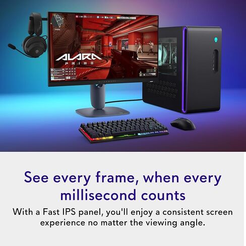شاشة الألعاب Alienware 25 320 هرتز - AW2525HM - شاشة 24.5 بوصة عالية الدقة بالكامل (1920×1080) 320 هرتز 0.50 مللي ثانية، IPS سريع، AMD FreeSync Premium، متوافق مع G-SYNC، VESA AdaptiveSync، 16.7 مليون لون in Saudi Arabia