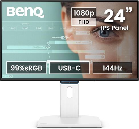 BenQ GW2490TC 23.8" IPS Computer Montior, 1080P FHD, 144Hz, Height and Tilt Adjustable, Home Office, USB-C, Visual Optimizer, Flicker-Free, Low Blue Light, Ultra Slim Bezel, TUV-Certified, Eye-CareU in Saudi Arabia