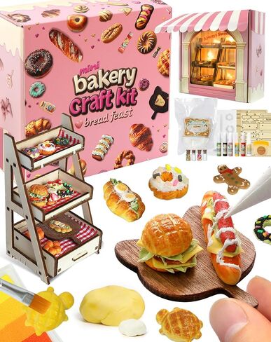Iland لطيف الحرف اليدوية للمراهقين للنساء الكبار من AIR AIR DRY CLAY ART MINI FOOD ، نمذجة طين الطين من أجل المرح تاريخ Nigh in Kuwait