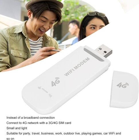 مودم USB Qinlorgo 4G LTE، راوتر واي فاي محمول مع فتحة بطاقة SIM صغيرة، يدعم 10 أجهزة، مثالي للسفر والأعمال الخارجية in Kuwait