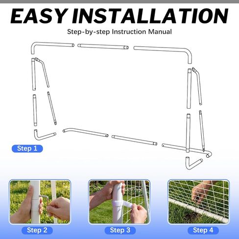 8x6, 12x6, 16x7 FT Soccer Goal for Backyard, Metal Soccer Goals with PE Soccer Net, Target Net & Training Cones, Rust-Proof Reinforced Frame, Outdoor Soccer Net for Kids, Youth Training or Team Game in Saudi Arabia