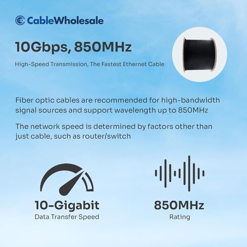 CableWholesale كابل ألياف بصرية أسود بطول 1000 قدم مكون من 12 شريطًا OM4 Multimode 50/125، Corning ClearCurve، 10 جيجابت/ثانية، داخلي/خارجي، تصنيف مرتفع، سترة PVC - شبكة محسنة in Saudi Arabia