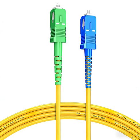 SC/APC to SC/APC Fiber Patch Cable 1m/3ft, Gigabit/10GB Single Mode SIMPLEX, Low Loss Low Reflection SMF Jumper Duplex Fiber Optic Cord, 9/125μm in Kuwait