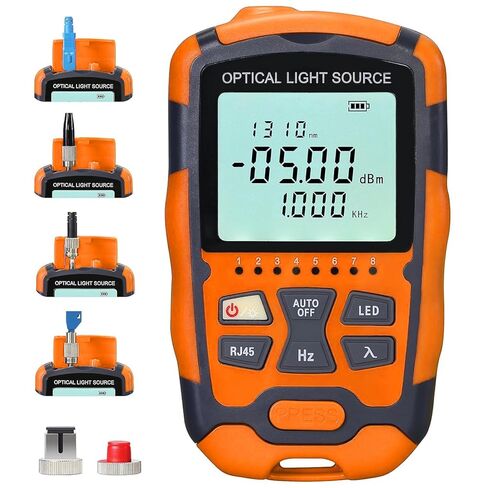 Fiber Optical Light Source - Singlemode Dual Wavelength 1310nm/1550nm, 2.5mm Universal Interface with SC/FC Adapter, Fiber Tester with RJ45 Network Testing in Saudi Arabia