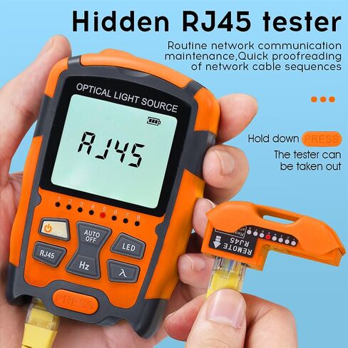 Fiber Optical Light Source - Singlemode Dual Wavelength 1310nm/1550nm, 2.5mm Universal Interface with SC/FC Adapter, Fiber Tester with RJ45 Network Testing in Saudi Arabia
