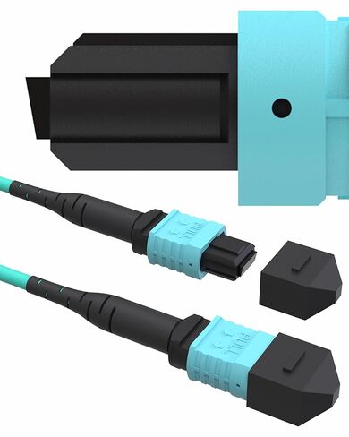 كابل تصحيح ألياف MPO إلى MPO، كابل ألياف OM3 TypeB 12Cores 10 جيجابايت متعدد الأوضاع LSZH MTP متوافق - لجهاز إرسال واستقبال QSFP 3FT/0.9M in Saudi Arabia