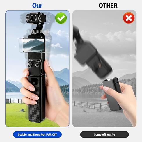 ترقية مقبض البطارية مع شاشة LED رقمية متوافقة مع DJI Osmo Pocket 4 وPocket 3 & Xtra Muse، قبضة بطارية شحن سريع 5000 مللي أمبير 22.5 وات مع خيط محجوز 1/4 بوصة in Saudi Arabia