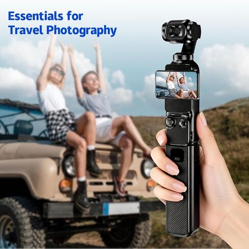 ترقية مقبض البطارية مع شاشة LED رقمية متوافقة مع DJI Osmo Pocket 4 وPocket 3 & Xtra Muse، قبضة بطارية شحن سريع 5000 مللي أمبير 22.5 وات مع خيط محجوز 1/4 بوصة in Saudi Arabia