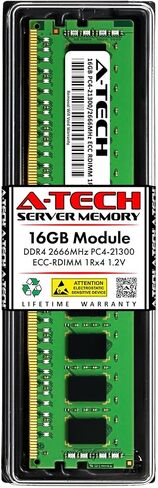 استبدال ذاكرة الوصول العشوائي A-Tech سعة 16 جيجابايت لجهاز IBM-Lenovo 01DE972 | وحدة ذاكرة الخادم المسجلة DDR4 2666 ميجا هرتز PC4-21300R ECC RDIMM 1Rx4 1.2V 288-Pin (01DE972-ATC) in Saudi Arabia