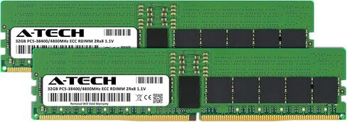 مجموعة A-Tech 64 جيجابايت (2 × 32 جيجابايت) ذاكرة الوصول العشوائي لـ Dell PowerEdge HS5610، R660xs، R6615، R760xs، R7615، R960، T560، XE8640، XE9640، XE9680 | ترقية ذاكرة الخادم المسجل DDR5 4800 ميجا هرتز PC5-38400 EC8 RDIMM 2Rx8 ECC in Saudi Arabia