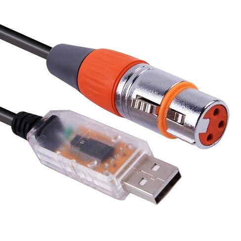 USB to DMX512 Controller Cable, RS485 Converter with 3-Pin XLR Output, Compatible with Freestyler/SGM Lighting Software, Stage Lighting DMX Control Cable for DJ Show and Events(10ft) in Saudi Arabia