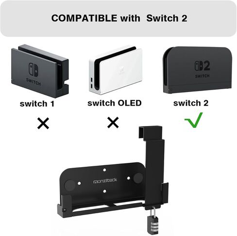 Monzlteck Heavy Duty Anti-Theft Wall Mount for Switch2 – Secure Lockable Metal Bracket with Password Lock ，Includes Mounting Hardware in Saudi Arabia