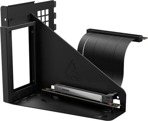 ARCTIC Accelero Vertical GPU Mount (أسود) - حامل GPU عمودي مع كابل Riser PCIe 5.0 x16 (160 مم)، يدعم بطاقات الرسومات من أي طول يصل إلى 3 فتحات، يتطلب 7 فتحات PCI - أسود in Saudi Arabia