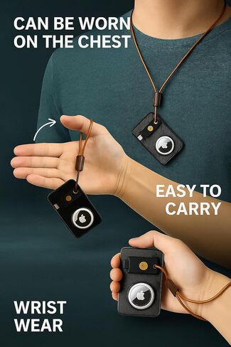 YubiKey 5C NFC Card Holder with AirTag Slot Anti-Loss Tracking Wallet Insert for Everyday Carry (2-Pack, Black) in Kuwait