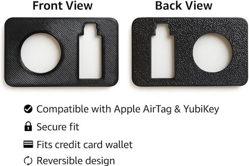 YubiKey 5C NFC Card Holder with AirTag Slot Anti-Loss Tracking Wallet Insert for Everyday Carry (2-Pack, Black) in Kuwait