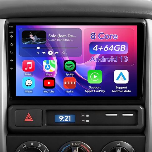 ترقية ستيريو راديو السيارة 8 Core 4+64GB لسيارة Toyota Tacoma 2005-2015، التوصيل والتشغيل 9 بوصة Android 13 وحدة الرأس مع Carplay اللاسلكي/Android Auto/1080P كاميرا احتياطية/راديو AM FM in Kuwait