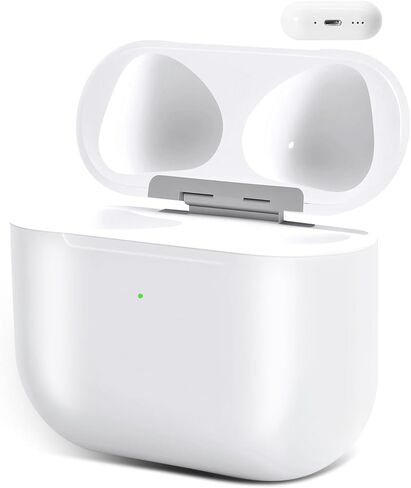 حافظة شحن لاسلكية متوافقة مع AirPods الجيل الرابع، حافظة بديلة لشاحن سماعات الأذن مع زر مزامنة بلوتوث، USB-C وشحن لاسلكي، شحن سريع، أبيض (بدون سماعات أذن) in Kuwait